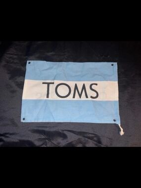 TOMS Light Blue and White Logo Wall Banner/Drawstring bag